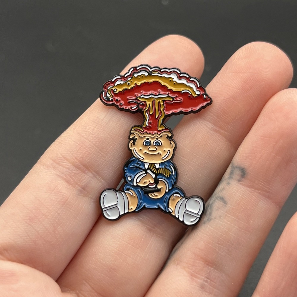 Novelty Enamel Pin - Boy with Explosion Hat - Red/Yellow/Blue